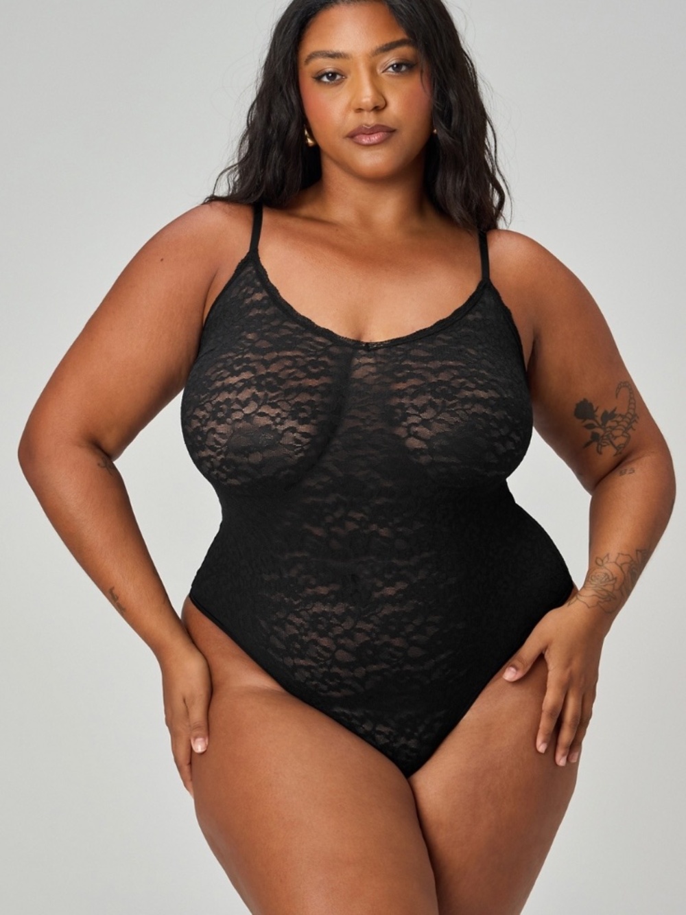Yitty by Fabletics Lush Lace Strappy Bodysuit Black Size 3X NWT